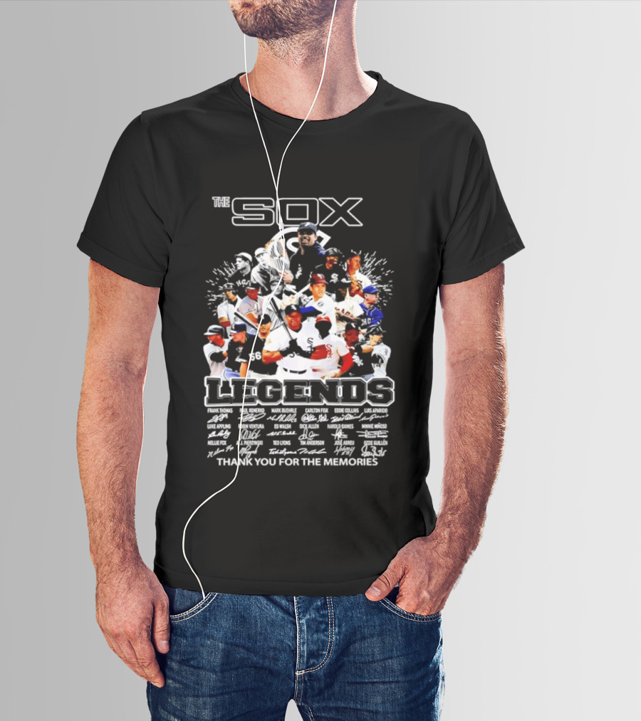The Sox Legends Chicago White Sox Thank You For The Memories MLB Signatures T-Shirt
