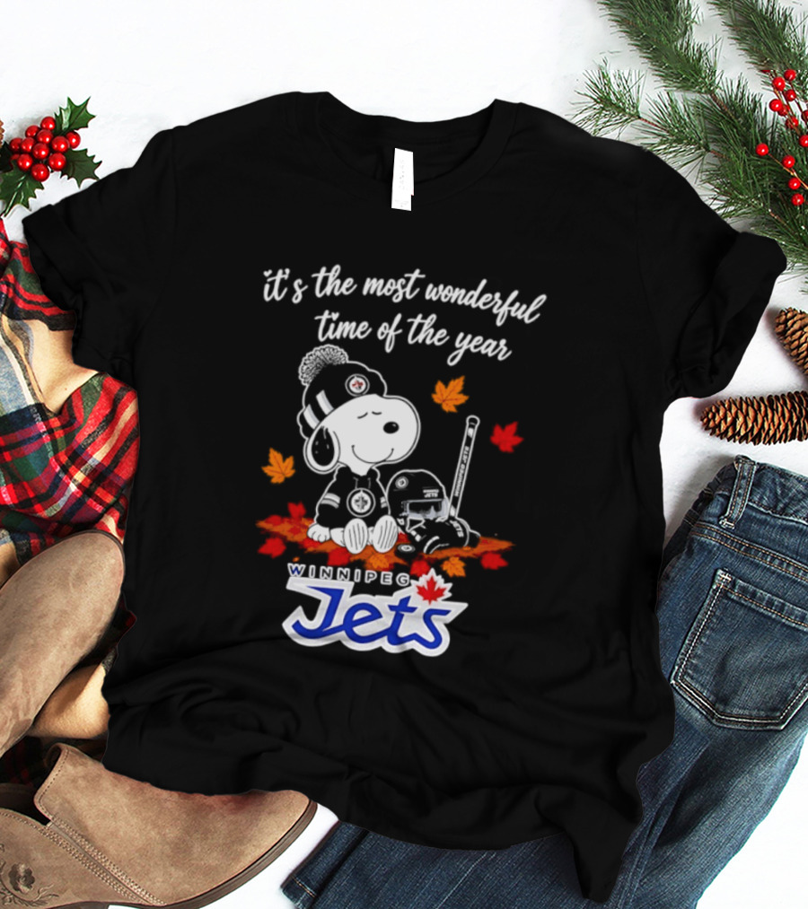 Winnipeg Jets Snoopy It's The Most Wonderful Time Of The Year 2026 T-Shirt