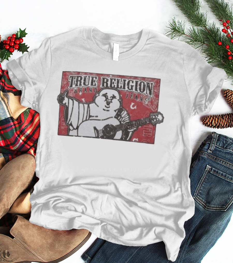 True Religion Brand Jeans Crystal Buddha Bandana T-Shirt