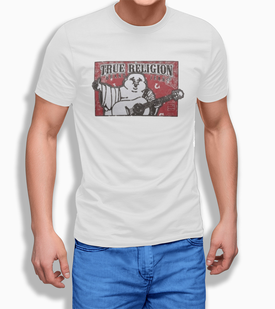 True Religion Brand Jeans Crystal Buddha Bandana T-Shirt