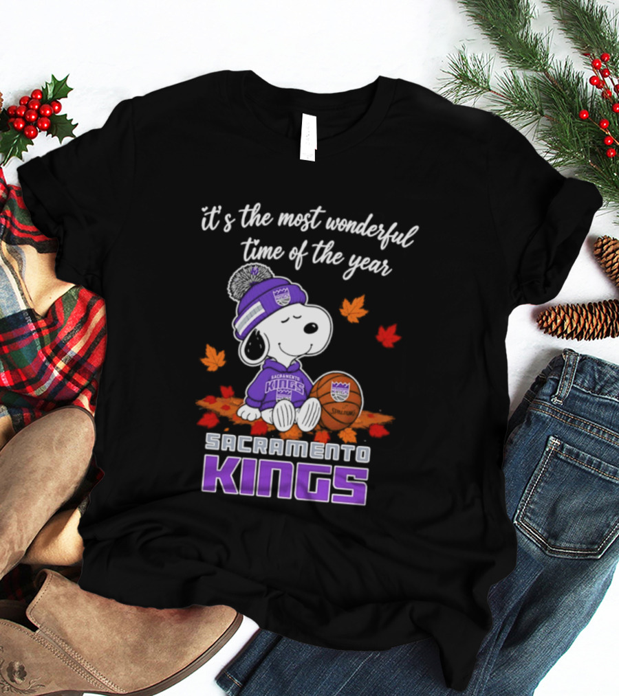 Sacramento Kings Snoopy Halloween It's The Most Wonderful Time Of The Year T-Shirt