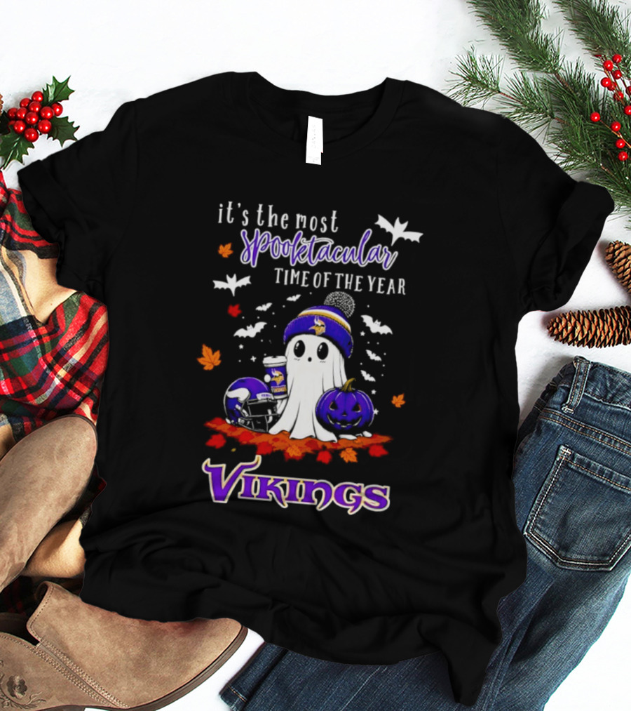 Vikings Halloween 2026 It's The Most Spooktacular Time Of The Year T-Shirt