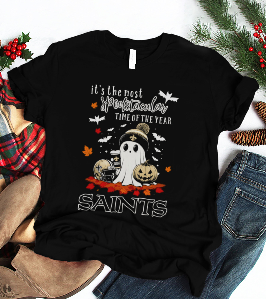 New Orleans Saints Halloween Ghost 2026 It's The Most Spooktacular Time Of The Year T-Shirt