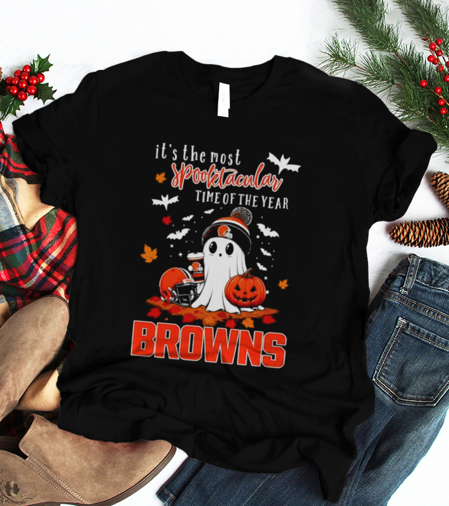 Cleveland Browns Spooktacular Halloween Ghost Time Of The Year T-Shirt