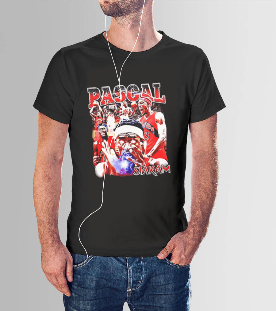 Pascal Siakam Toronto Raptors Thunder Eyes Basketball Player Action Collage T-Shirt