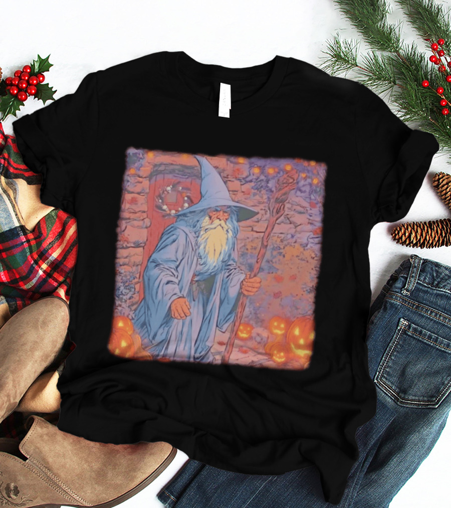 Wizard Halloween Night 2026 Magical Pumpkin Pathway T-Shirt