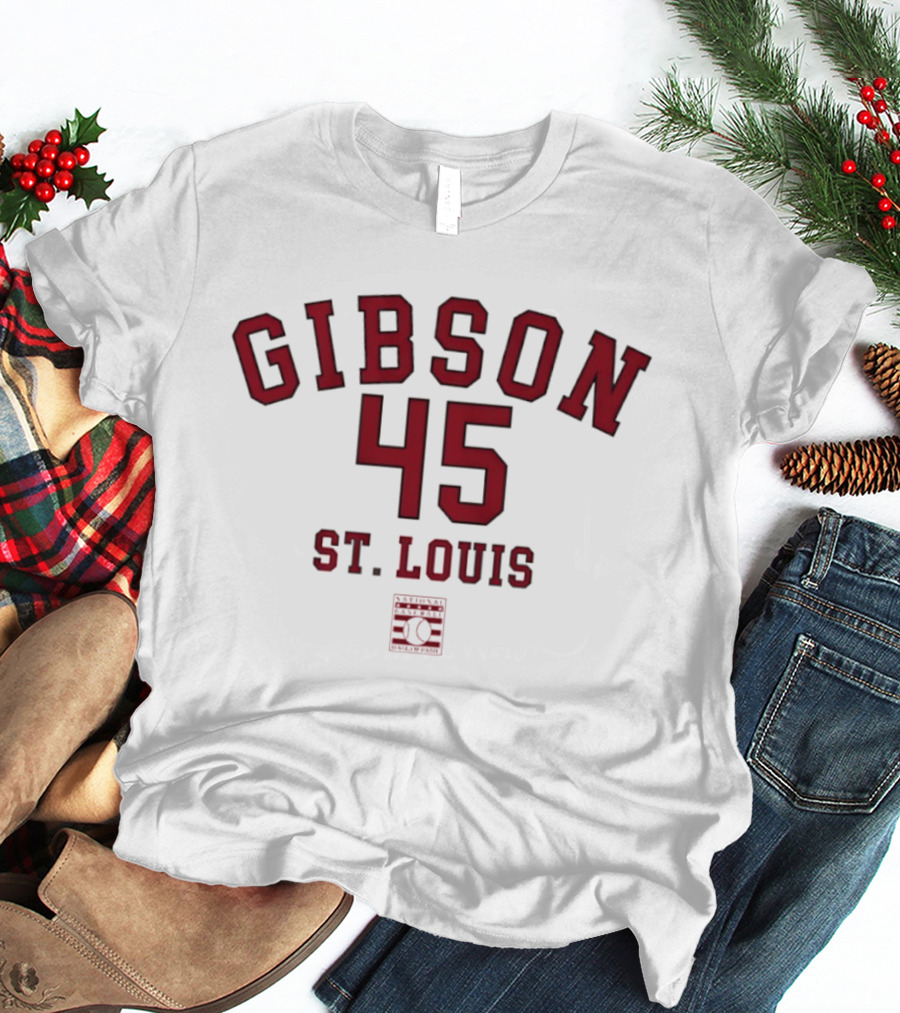 Gibson 45 St. Louis Cardinals October's Finest Classic Baseball Legend T-Shirt