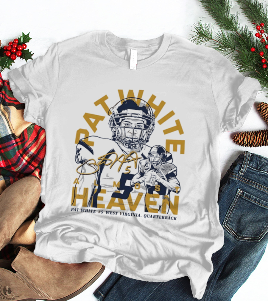 Pat White #5 Almost Heaven West Virginia Quarterback T-Shirt