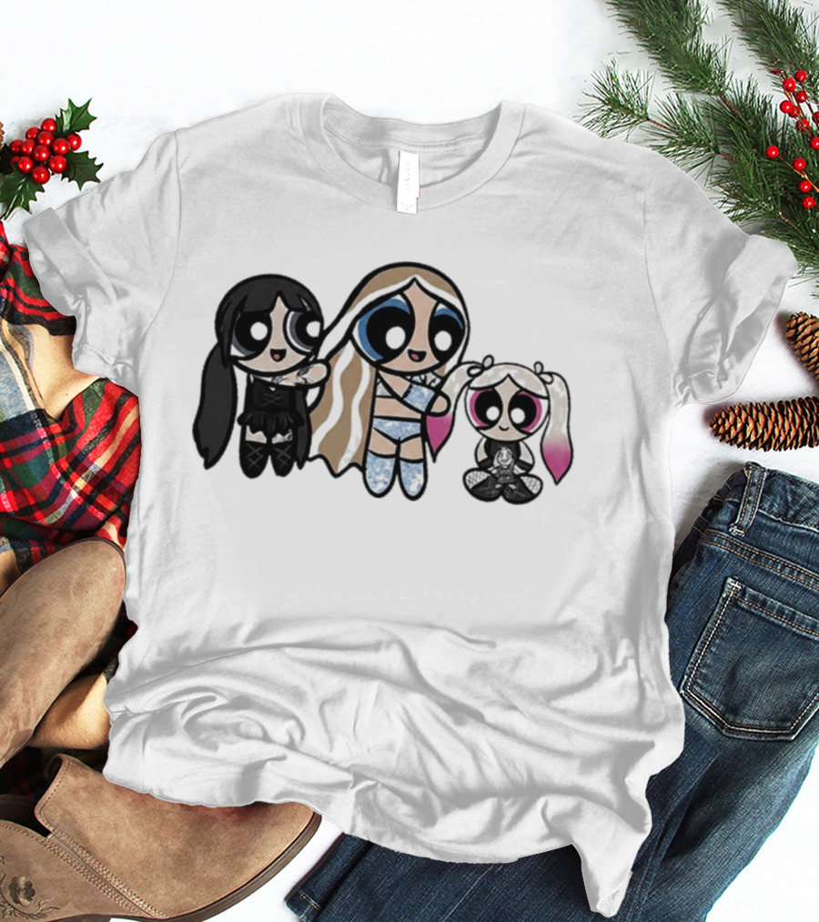 Powerpuff Charlexley Trio In Unique Cartoon T-Shirt