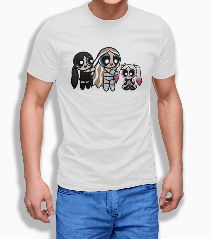 Powerpuff Charlexley Trio In Unique Cartoon T-Shirt