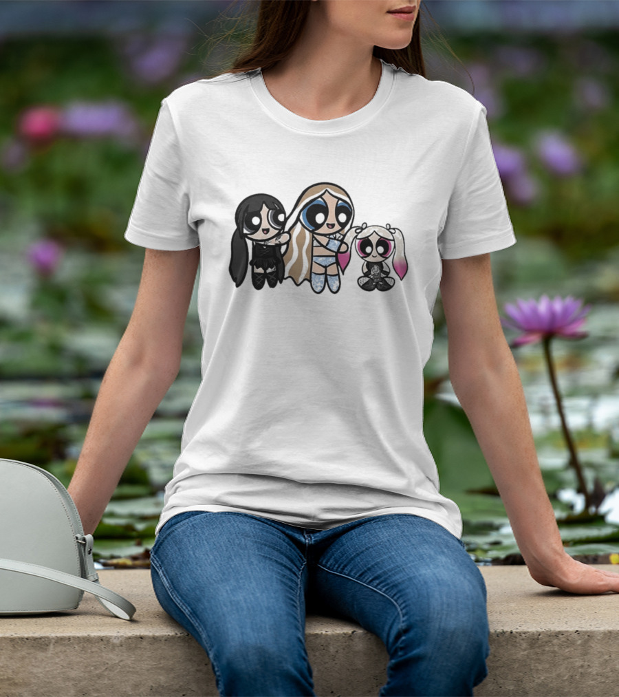 Powerpuff Charlexley Trio In Unique Cartoon T-Shirt