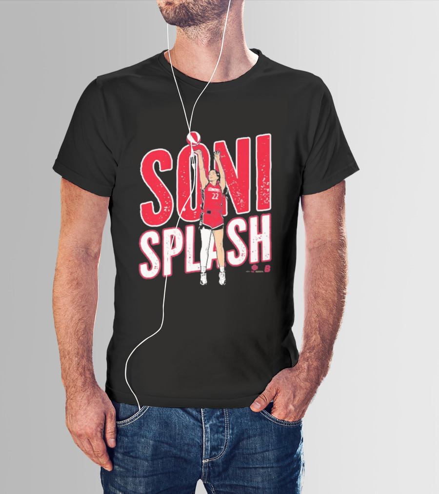Soni Splash Basketball Player Red Uniform Number 22 T-Shirt