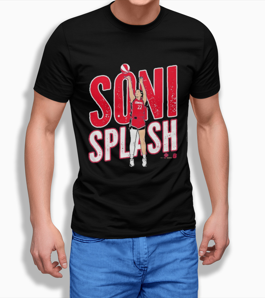 Soni Splash Basketball Player Red Uniform Number 22 T-Shirt