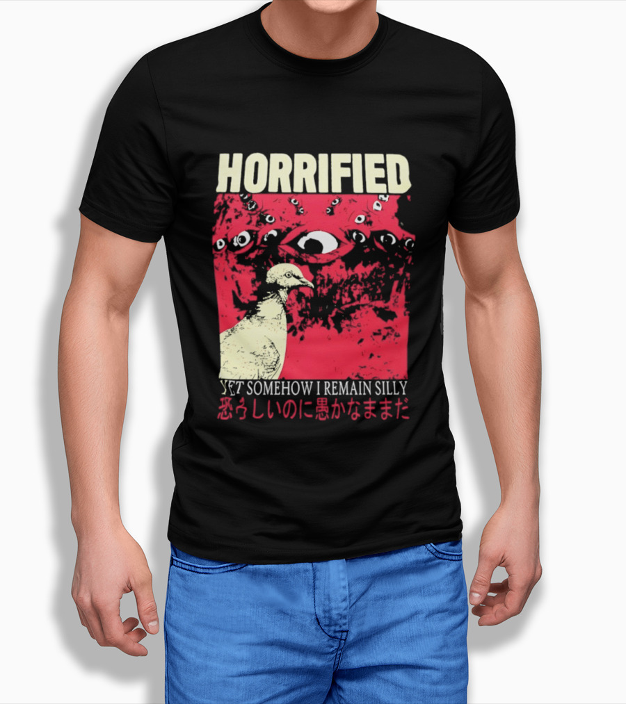 Horrified Pigeon Yet Somehow I Remain Silly Japanese T-Shirt
