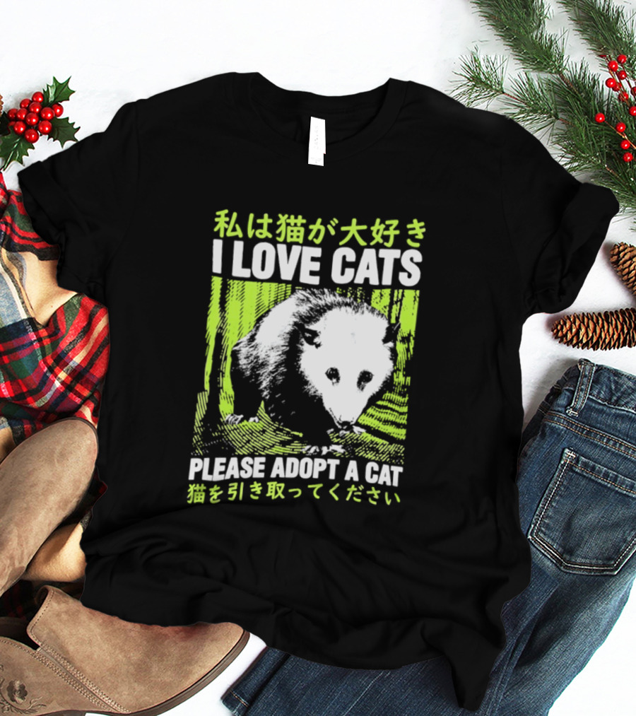 I Love Cats Please Adopt A Cat T-Shirt