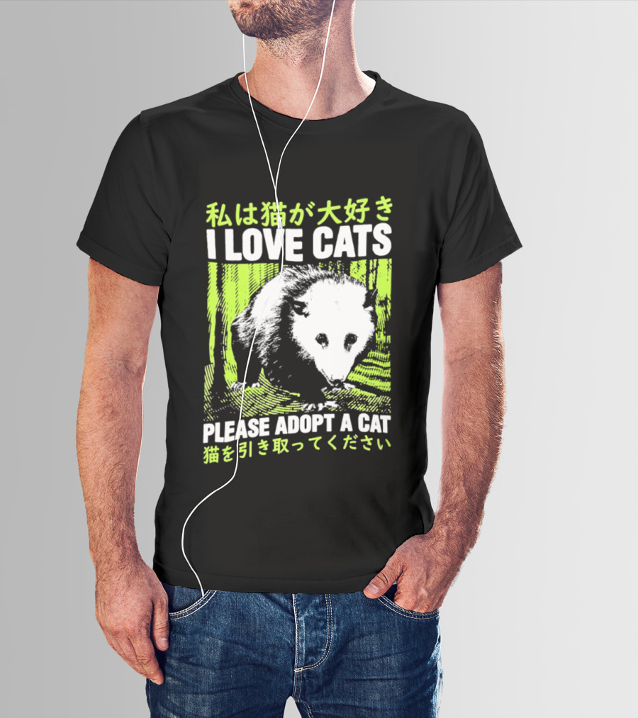 I Love Cats Please Adopt A Cat T-Shirt