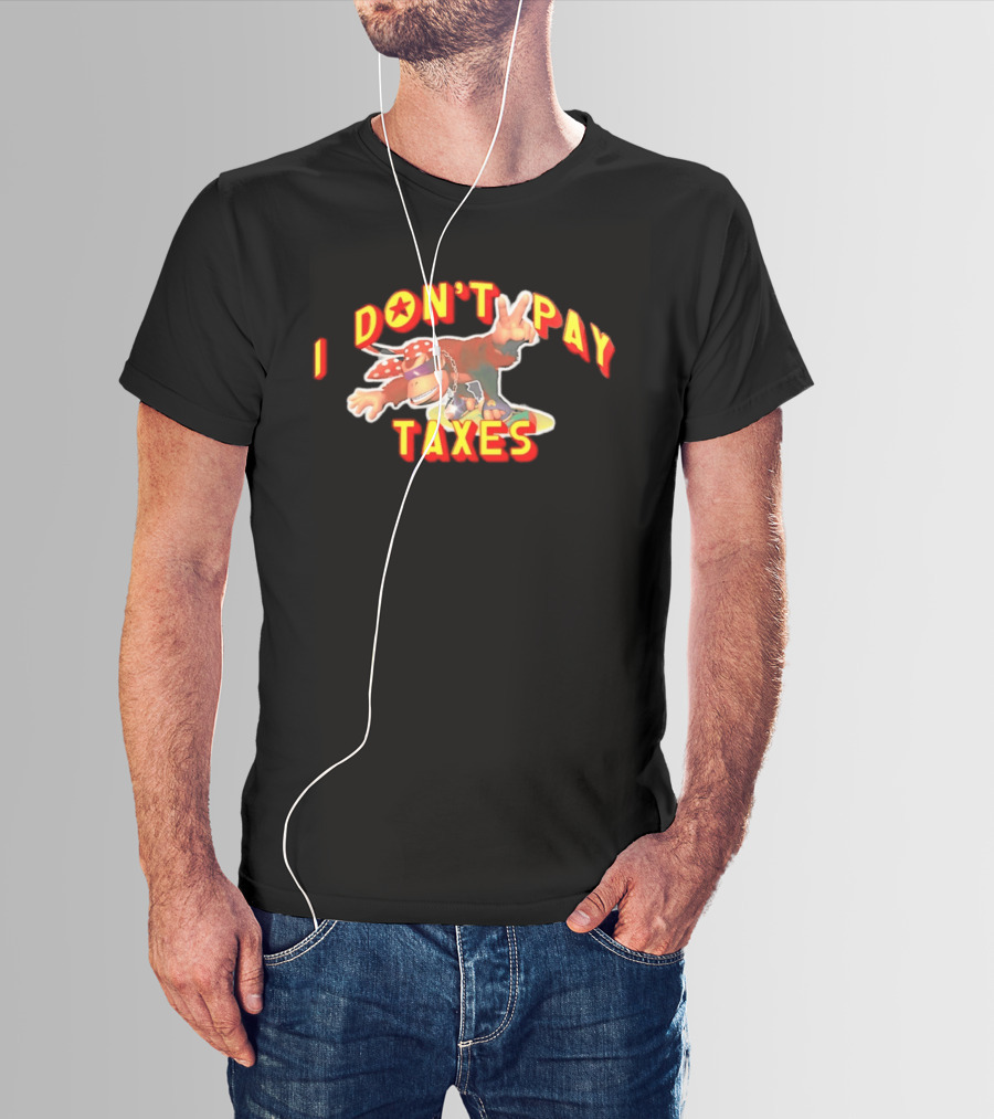 I Don't Pay Taxes Cool Monkey With Peace Sign T-Shirt