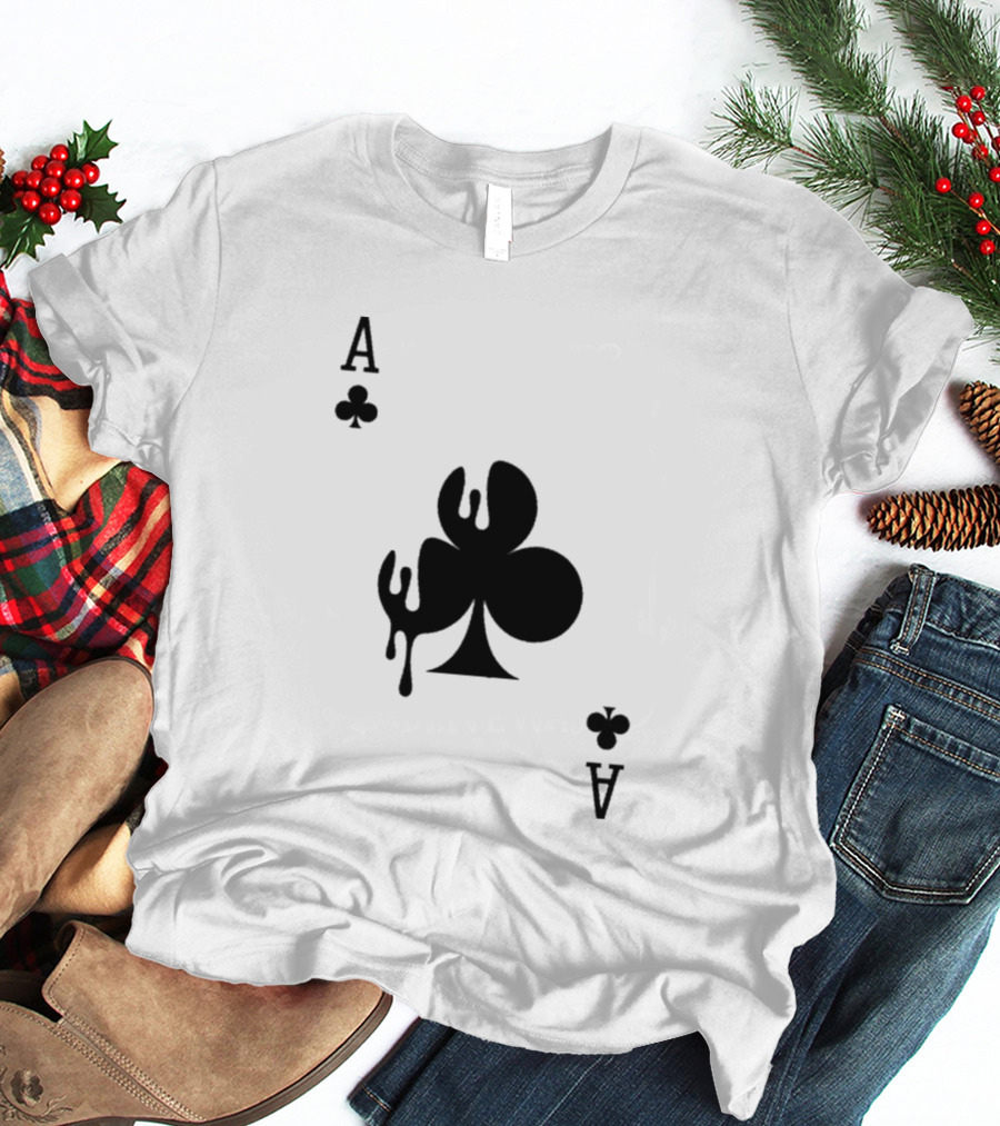Ace Of Clubs Dripping Card T-Shirt