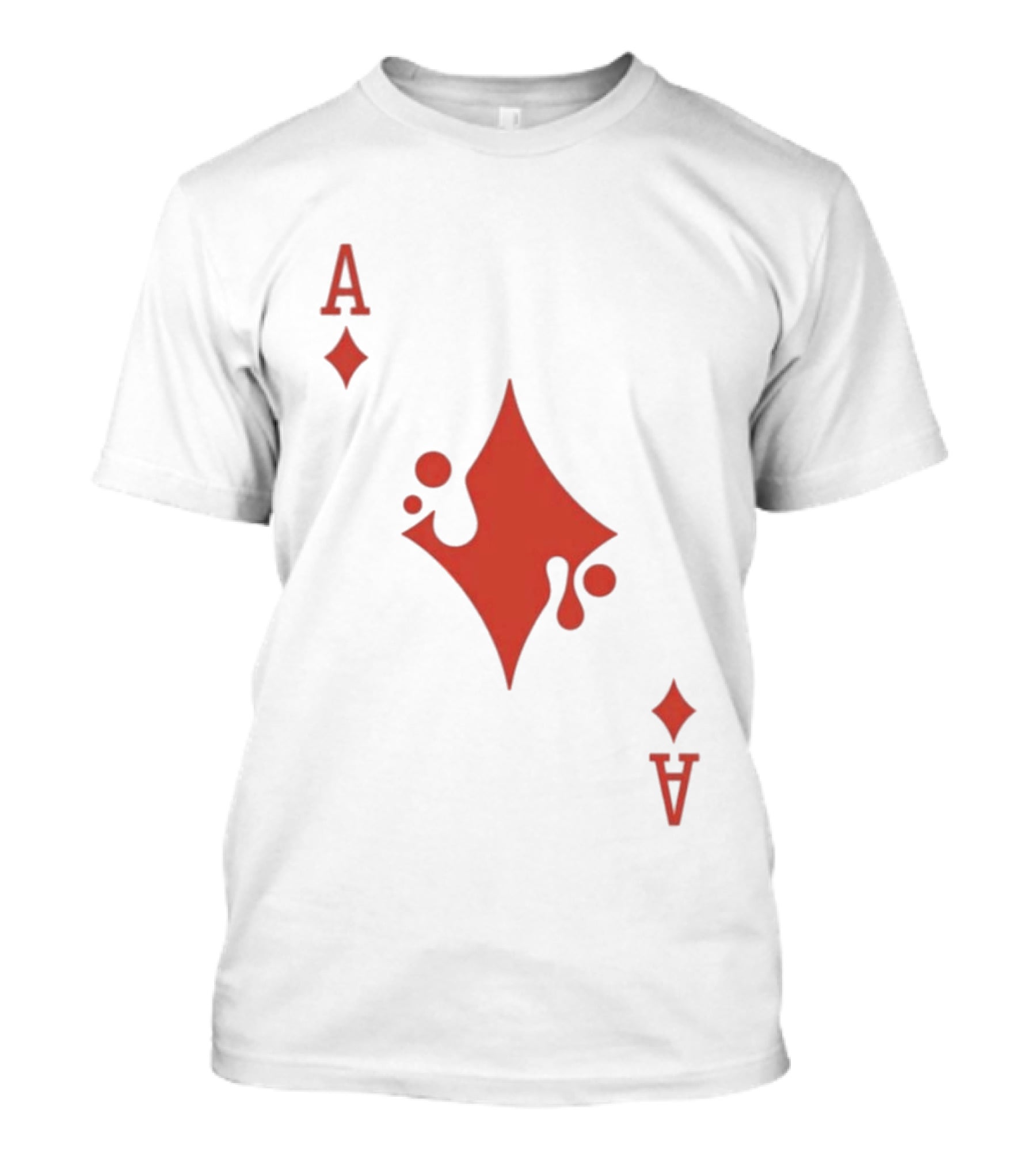Ace Of Diamonds Playing Card Red Stylized T-Shirt