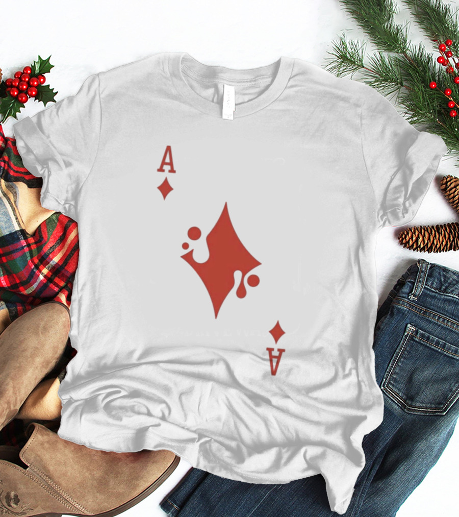 Ace Of Diamonds Playing Card Red Stylized T-Shirt