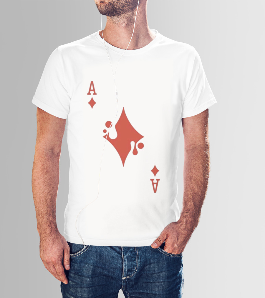 Ace Of Diamonds Playing Card Red Stylized T-Shirt