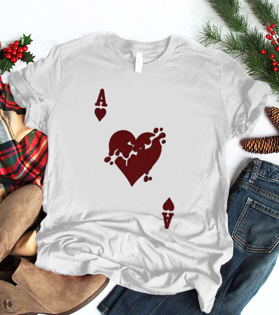 Ace Of Hearts Melting Card Visual T-Shirt