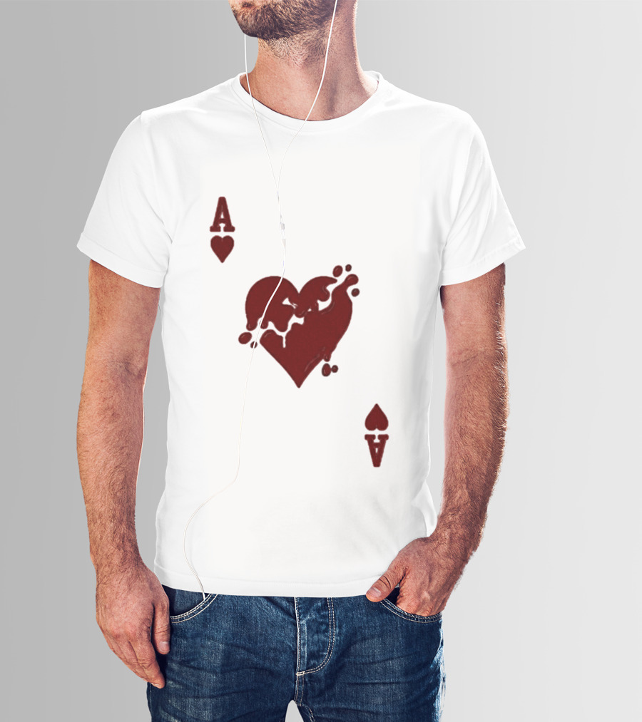 Ace Of Hearts Melting Card Visual T-Shirt