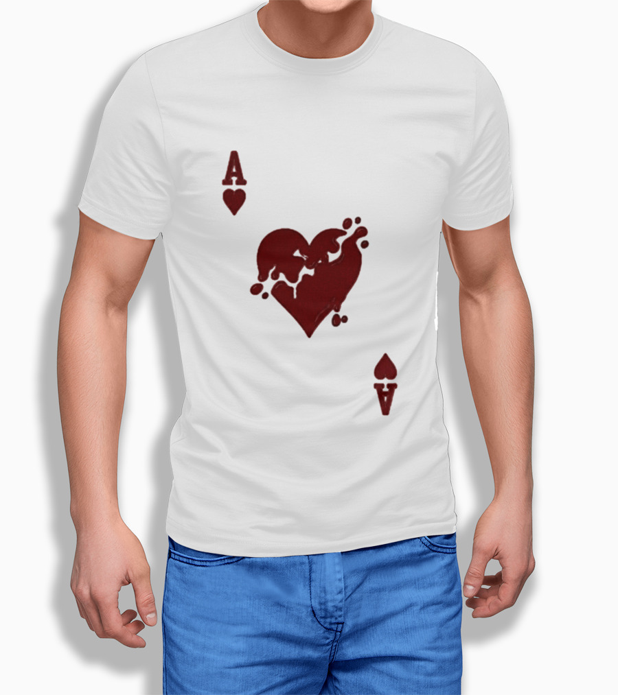 Ace Of Hearts Melting Card Visual T-Shirt