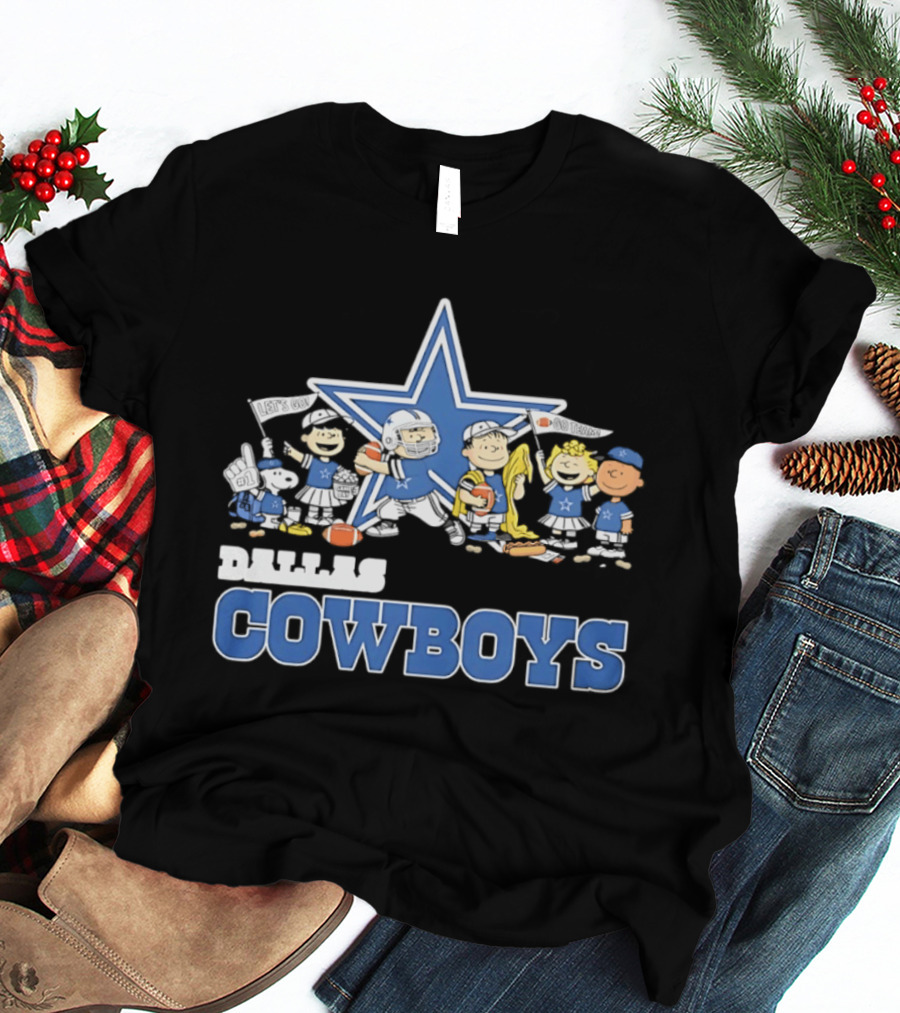 Dallas Cowboys Peanuts Characters Team Collaboration T-Shirt