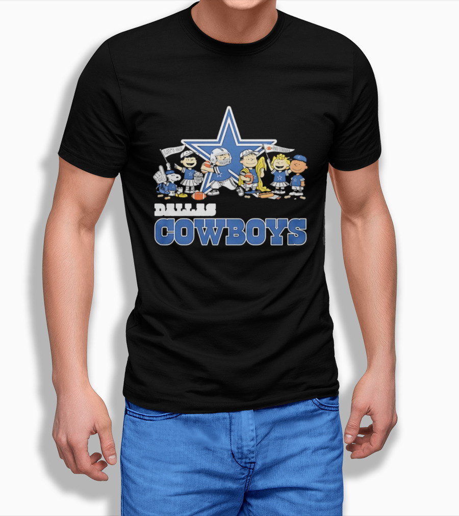 Dallas Cowboys Peanuts Characters Team Collaboration T-Shirt