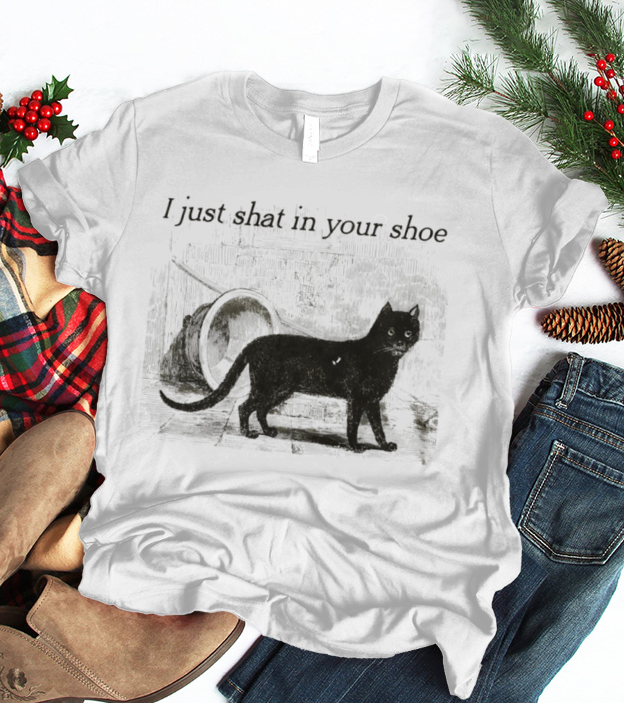 Cat I Just Shat In Your Shoe Silhouette And Litter Box T-Shirt