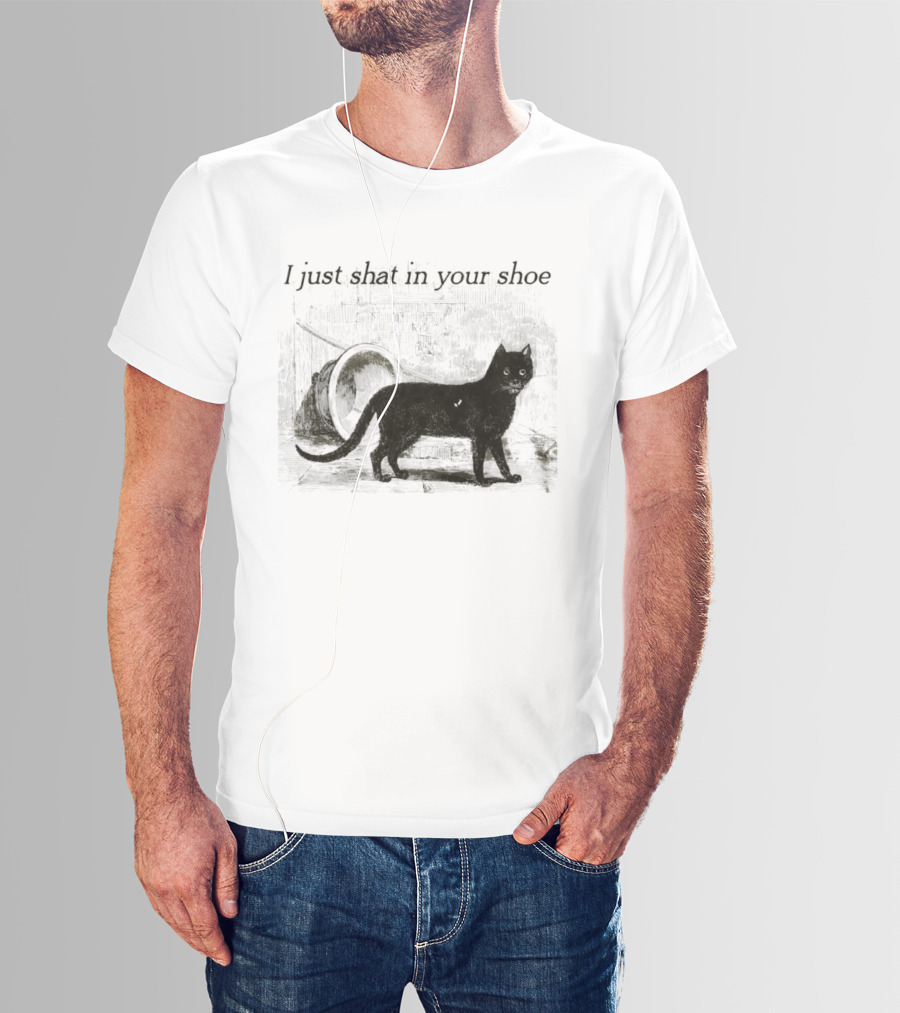 Cat I Just Shat In Your Shoe Silhouette And Litter Box T-Shirt