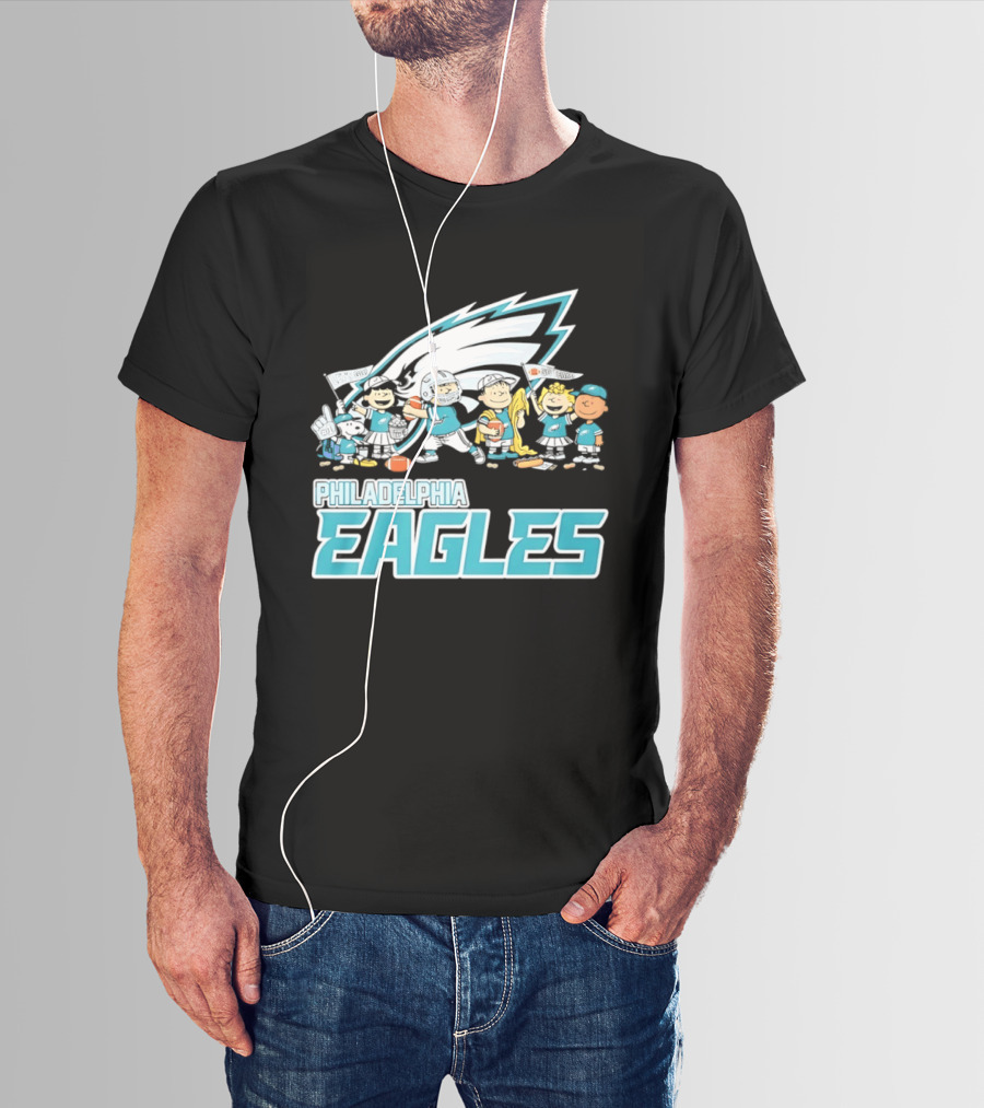 Peanuts Philadelphia Eagles Characters NFL Collaboration T-Shirt