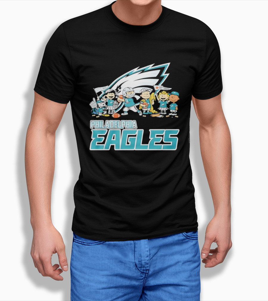 Peanuts Philadelphia Eagles Characters NFL Collaboration T-Shirt