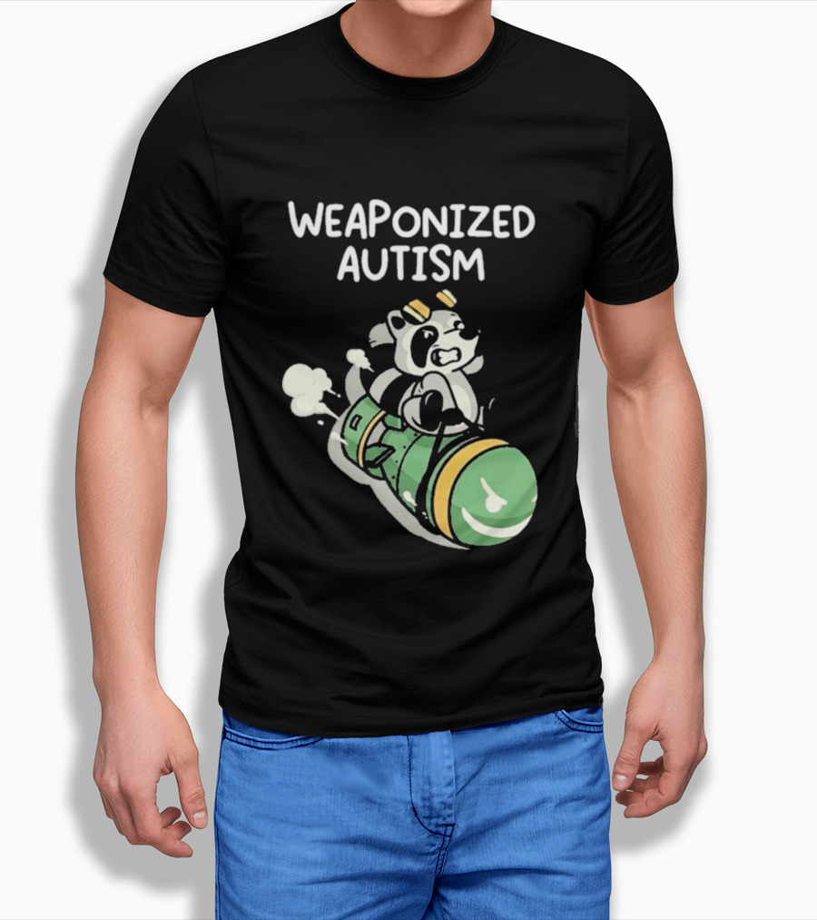 Weaponized Autism Raccoon Riding Missile T-Shirt