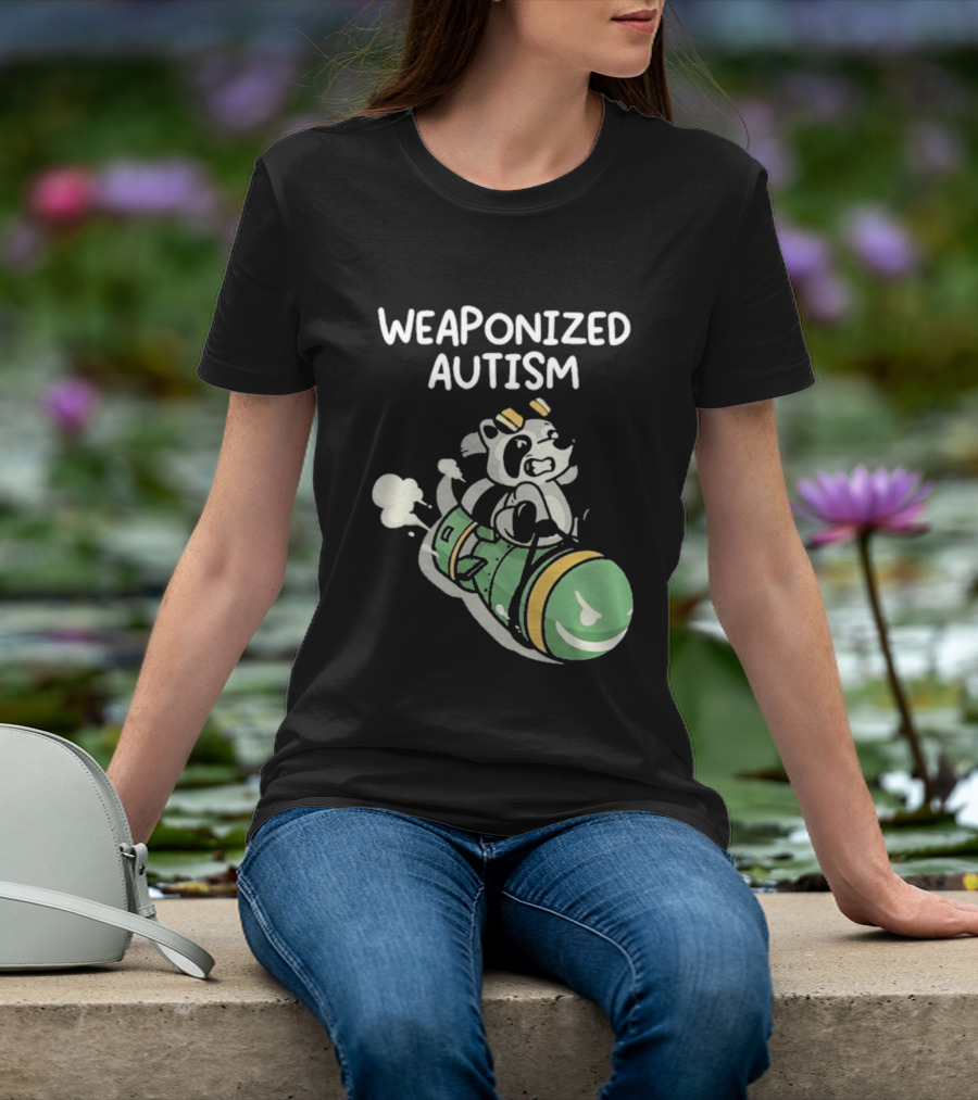 Weaponized Autism Raccoon Riding Missile T-Shirt