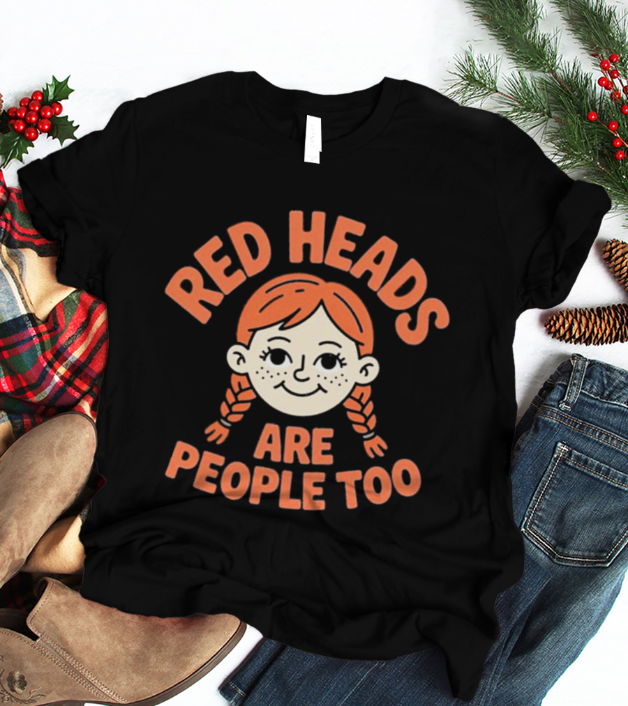 Red Heads Are People Too Cartoon Character With Braided Hair T-Shirt