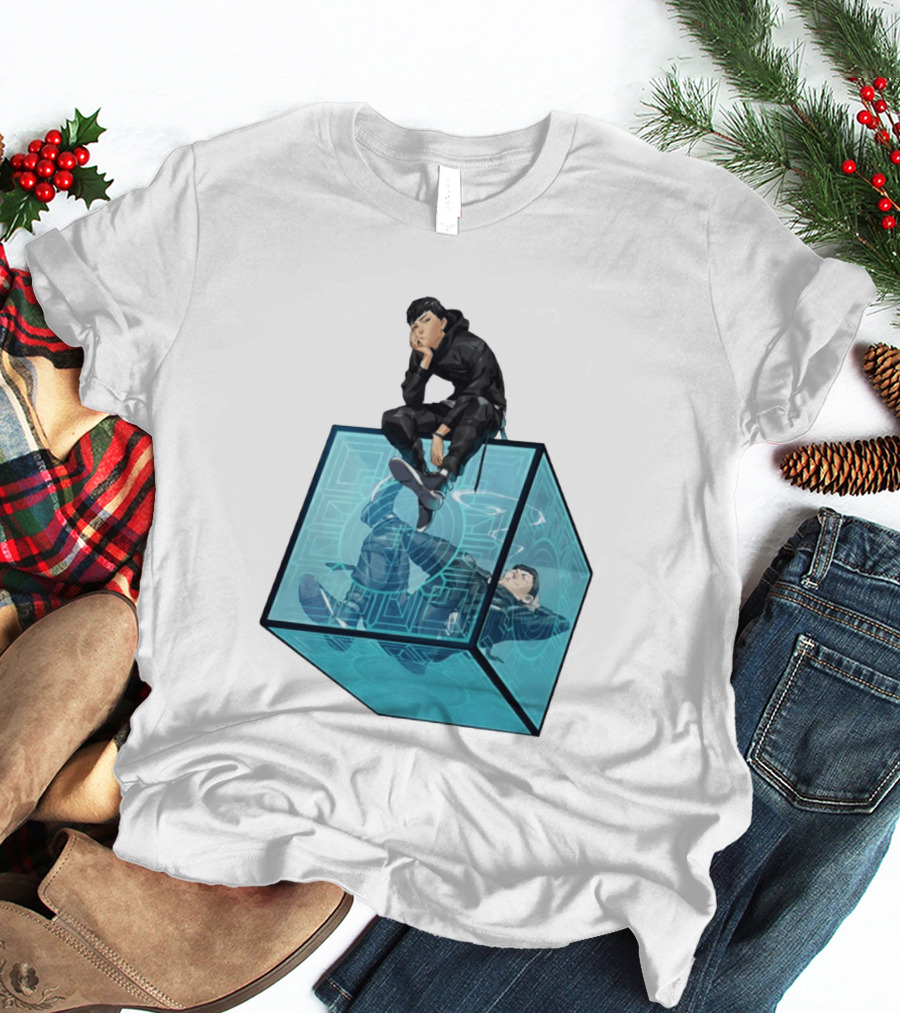 Ghostwire Tokyo Character Sitting On Cyber Cube T-Shirt