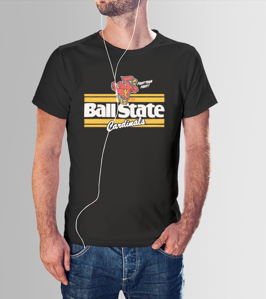 Ball State Cardinals Fight Team Fight Retro Logo Vintage Look T-Shirt