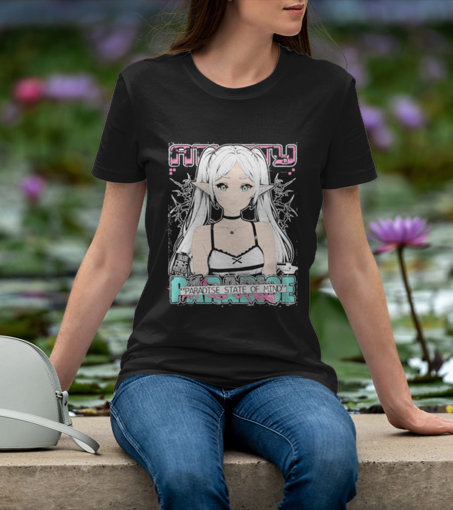 Best Frieren Paradise State Of Mind Anime Aesthetic Elf Girl T-Shirt