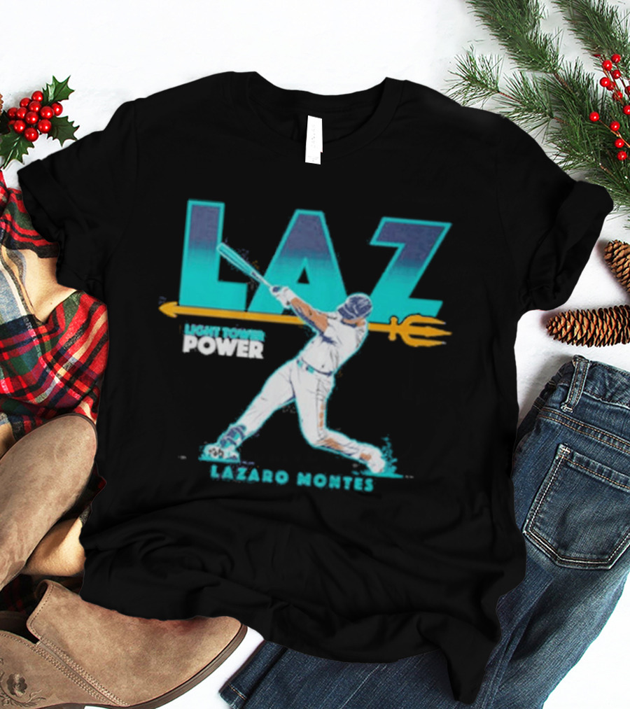 Seattle Mariners Lazaro Montes Laz Light Tower Power T-Shirt