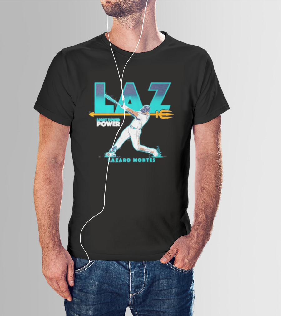 Seattle Mariners Lazaro Montes Laz Light Tower Power T-Shirt