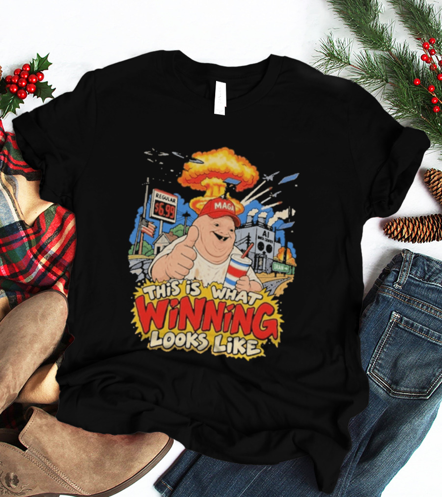 MAGA Wojak This Is What Winning Looks Like Explosive Parody Scene T-Shirt