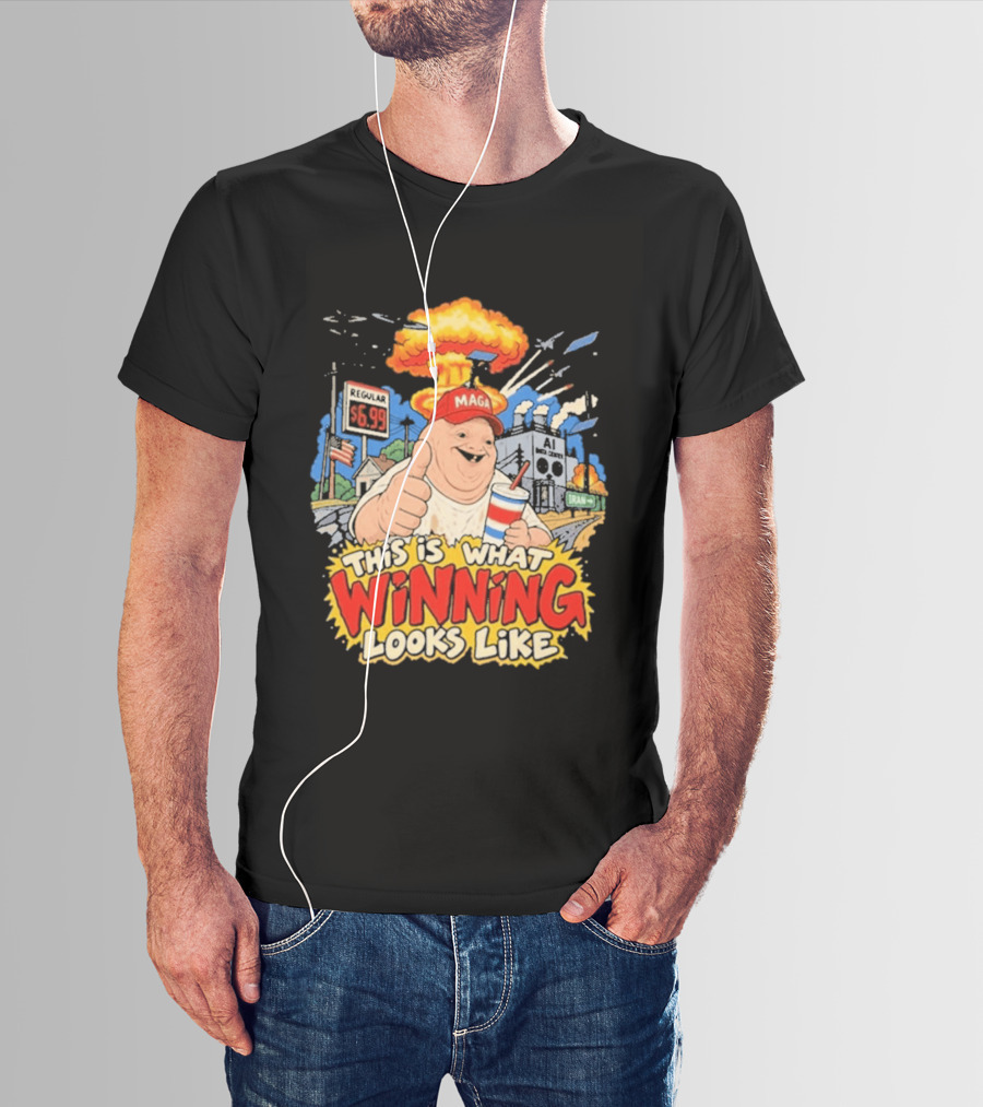 MAGA Wojak This Is What Winning Looks Like Explosive Parody Scene T-Shirt