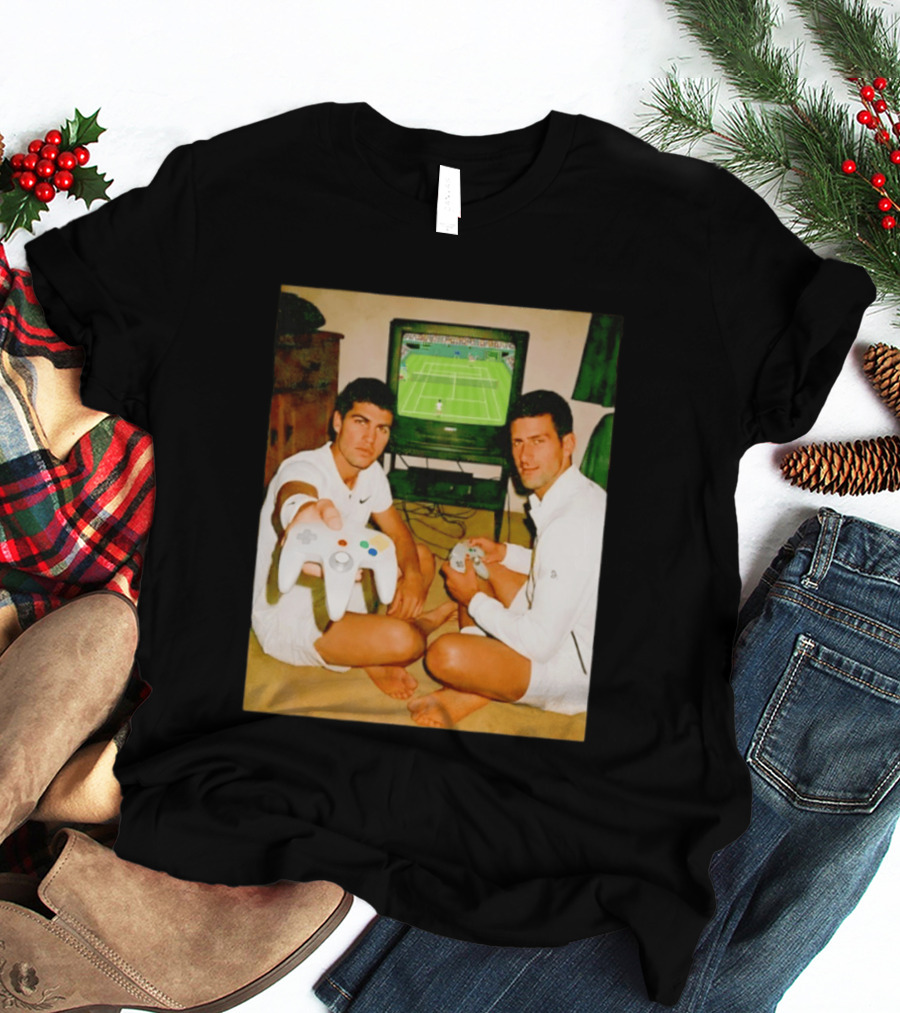 Novak Djokovic Carlos Alcaraz Gaming Showdown T-Shirt