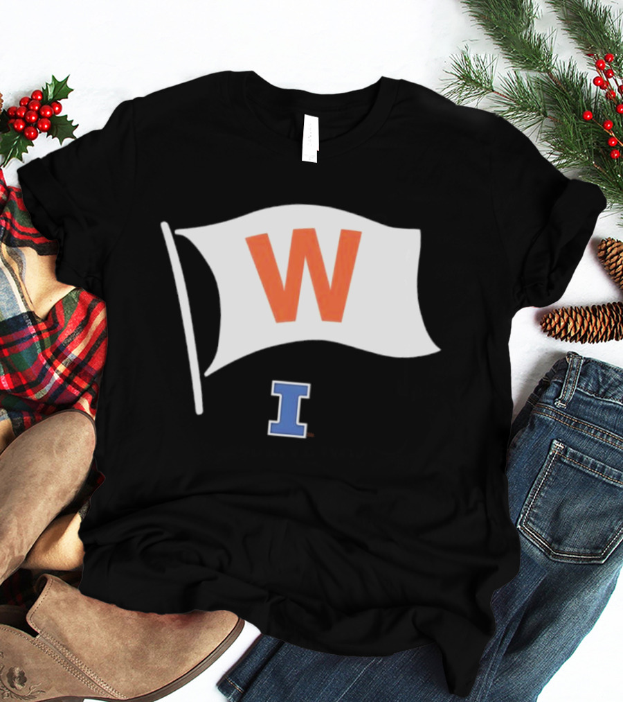 Illinois Fighting Illini Football Fly The W Flag Waving Victory T-Shirt