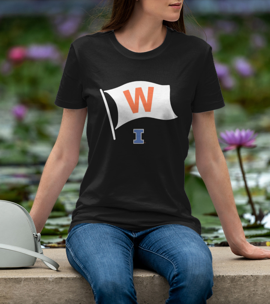 Illinois Fighting Illini Football Fly The W Flag Waving Victory T-Shirt