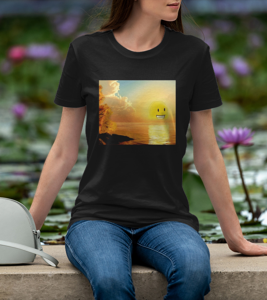 Golden Coin Face Sunset Over Water Inspired By Battle For Dream Island T-Shirt