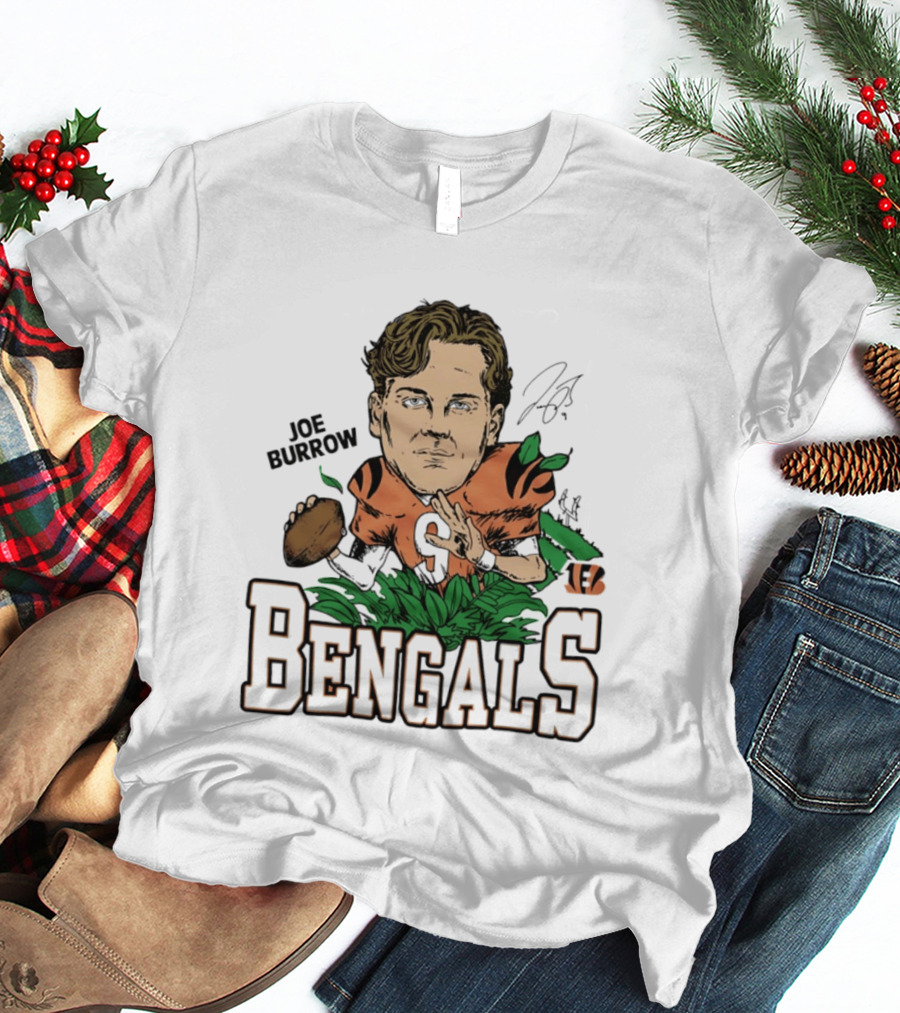Joe Burrow Bengals Football Caricature Cincinnati T-Shirt