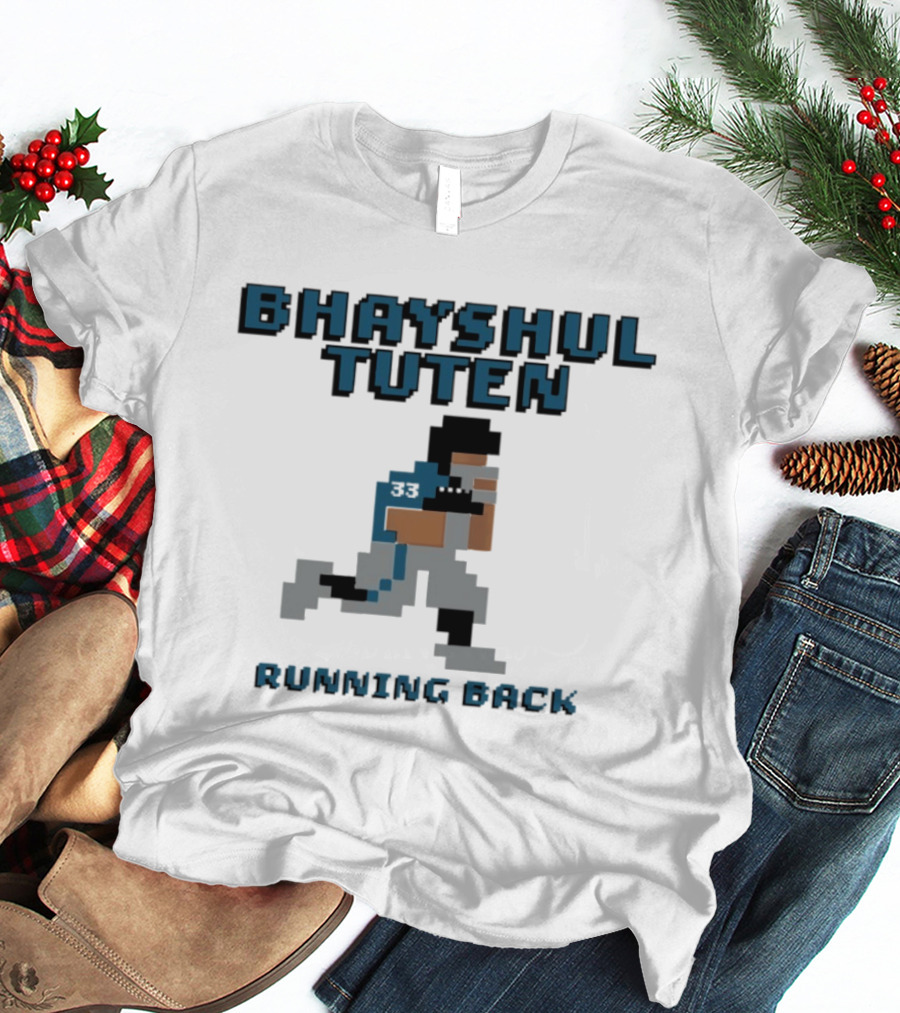 Bhayshul Tuten Running Back Pixelated Athlete Jacksonville Jaguars Football RB Baller T-Shirt